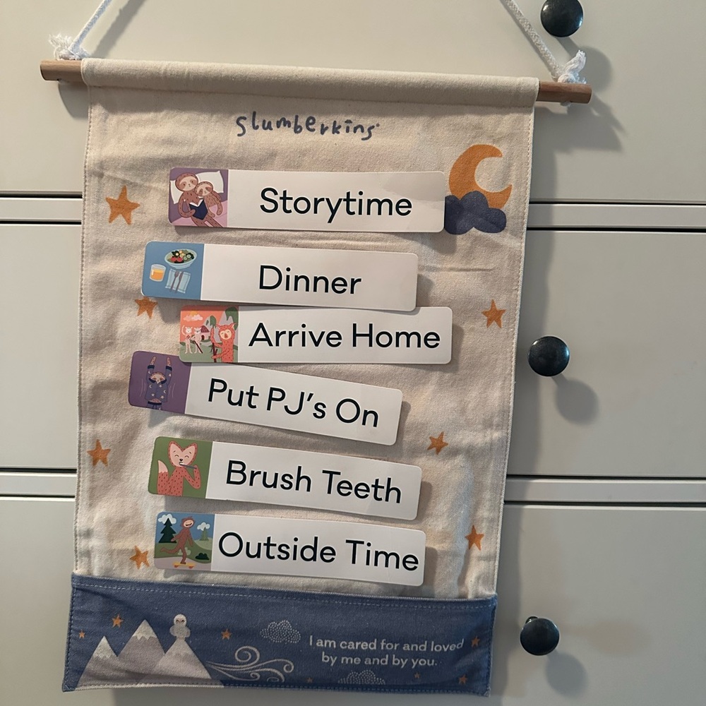 Slumberkins Kids Routine Chart - Blue and White